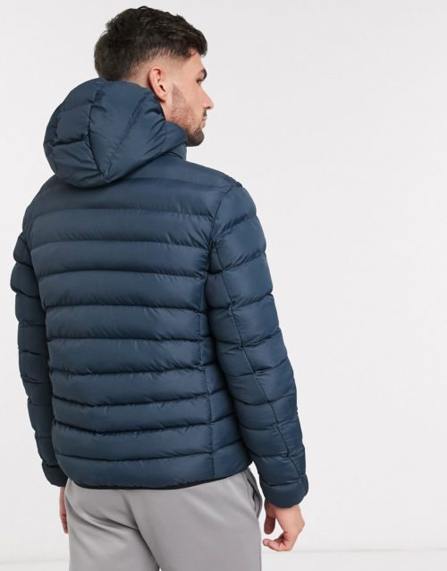 Brave Soul hooded padded jacket in navy