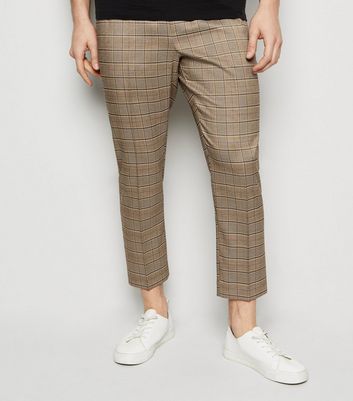 Brown Check Print Trousers New Look