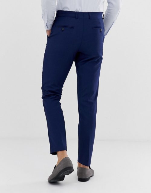French Connection slim fit plain suit trousers-Blue