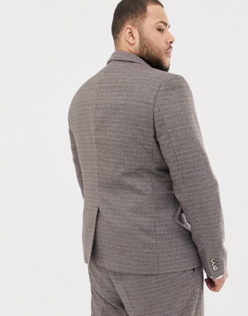 Harry Brown Plus Brown micro-check slim fit suit jacket