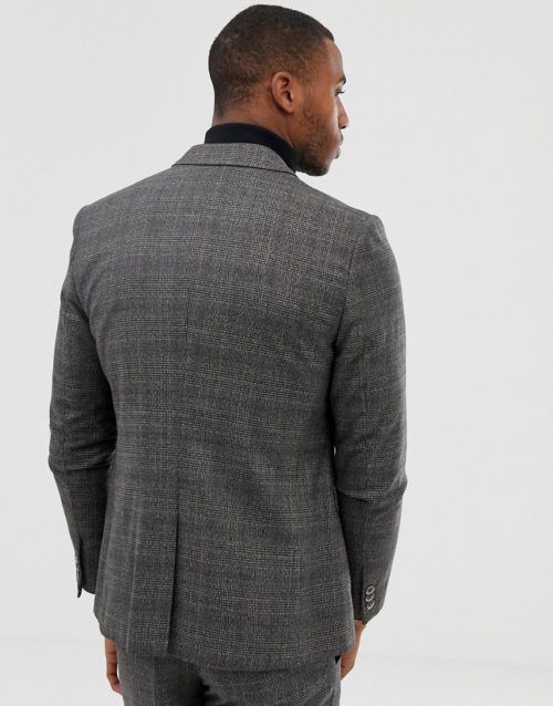 Harry Brown grey check slim fit suit jacket