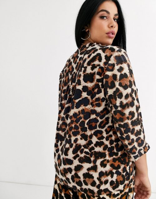 Junarose leopard print blouse-Multi