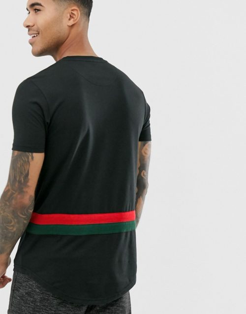 Le Breve chest stripe t-shirt-Black