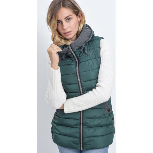 Nikita Brown Sleeveless hooded jacket women's Jacket in Green. Sizes available:UK XL