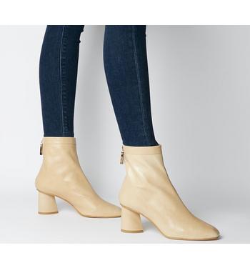 Office Afternoon- Feature Mid Heel Boot CAMEL LEATHER FEATURE ZIP