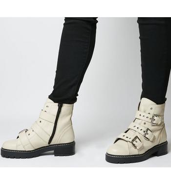Office Alaska- Triple Buckle Boot OFF WHITE LEATHER