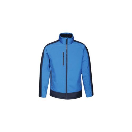 Professional Contrast 3 Layer Printable Softshell Jacket Blue men's Fleece jacket in Blue