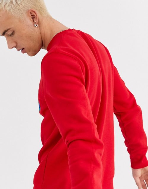 Scotch & Soda front print crew neck sweatshirt-Red