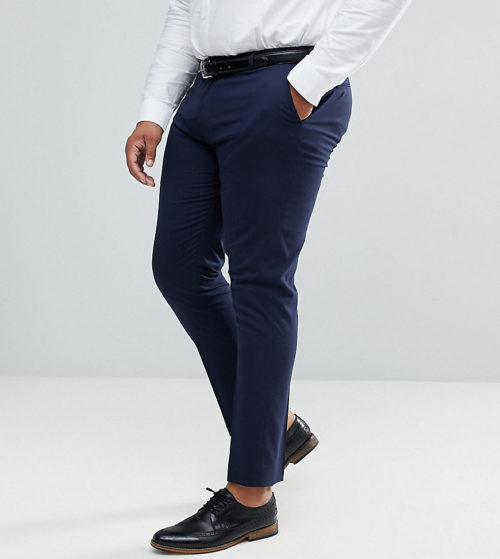 ASOS DESIGN Plus skinny smart trousers in navy