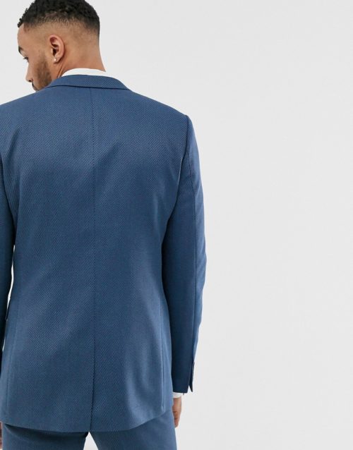 ASOS DESIGN Tall wedding skinny suit jacket in petrol blue twill