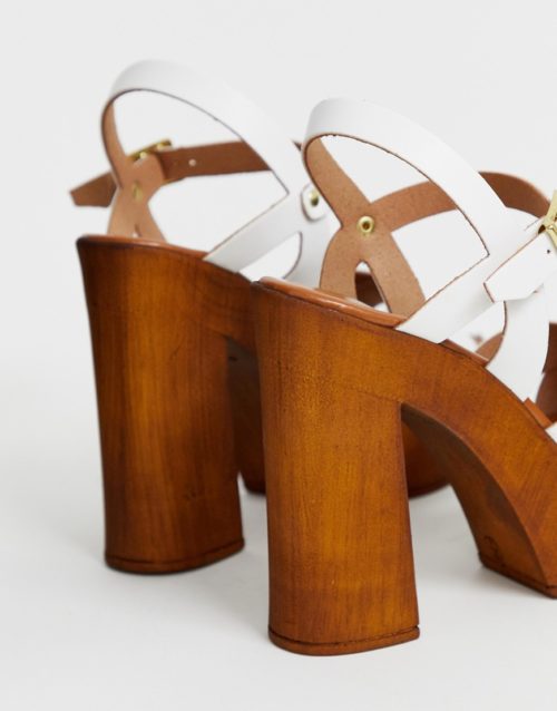 ASOS DESIGN Translate heeled sandals in white