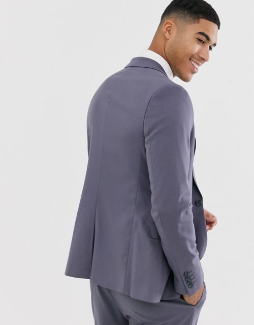 ASOS DESIGN skinny suit jacket in dusky purple
