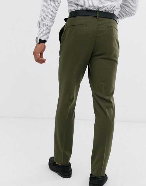 ASOS DESIGN skinny suit trousers in olive green