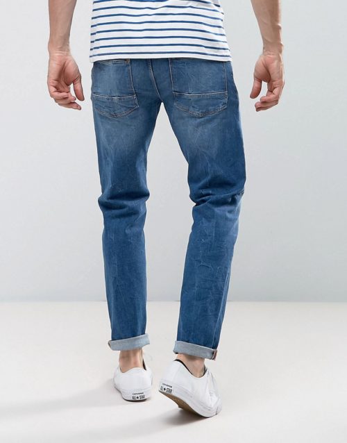 ASOS Stretch Slim Jeans In 12.5oz Mid Wash Blue