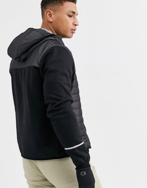 Calvin Klein Golf exclusive to ASOS padded hood jacket in black