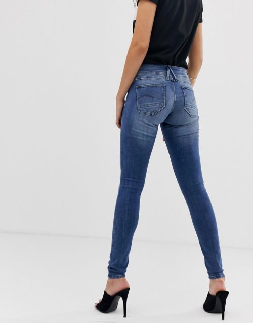 G-Star Lynn mid rise super skinny jeans-Blue
