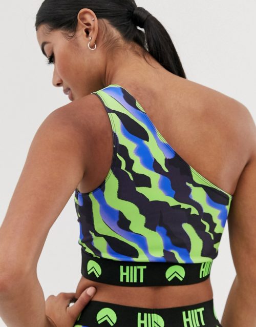 HIIT Bra in camo print with taping detail-Multi