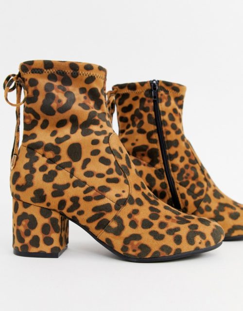 Head Over Heels Oakley block heeled ankle boots in leopard-Multi