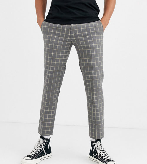 Heart & Dagger skinny fit suit trouser in grey grid check