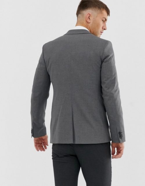 New Look Slim Suit Jacket In Grey