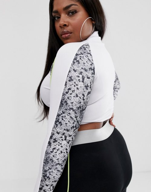 Puma Plus Exclusive snake print insert cropped top-White