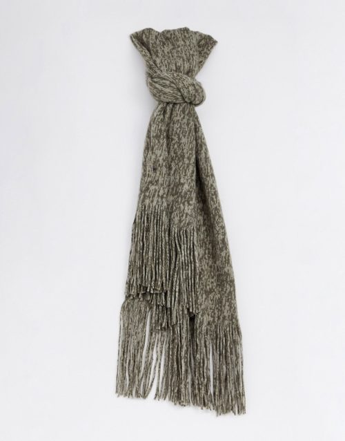 Stitch & Pieces Exclusive grey marl scarf with tassels