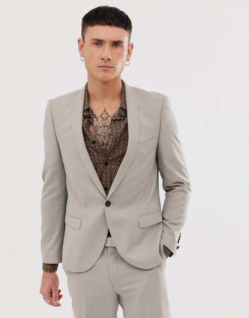 Twisted Tailor Hemmingway super skinny suit jacket in grey