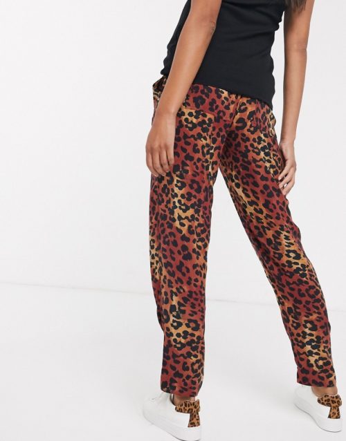 ASOS DESIGN Maternity soft peg trouser in leopard print-Multi