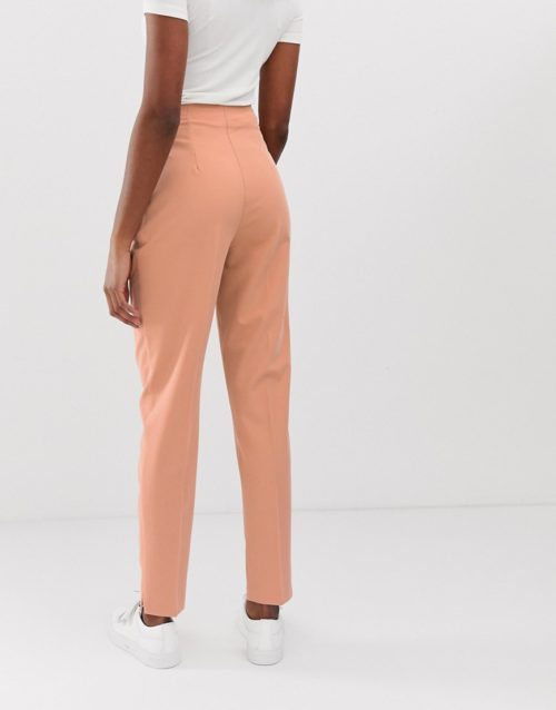 ASOS DESIGN Tall mix & match high waist cigarette trousers-Beige