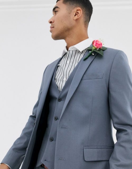 ASOS DESIGN skinny suit jacket in slate grey