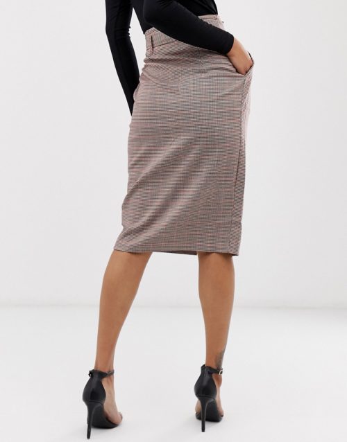Closet pleated pencil skirt-Red