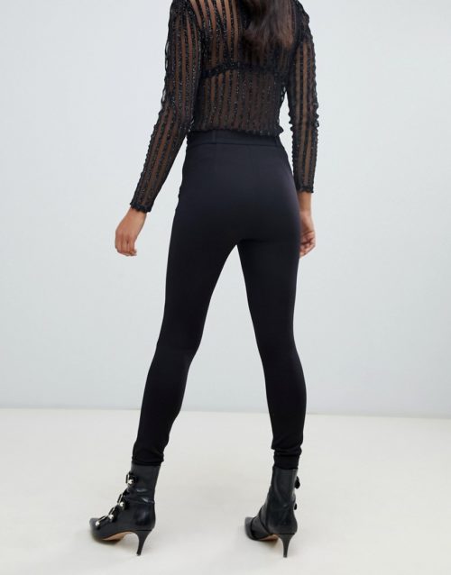 Morgan lace up corset skinny legging in black