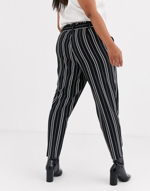New Look Curve stripe peg leg trousers-Multi