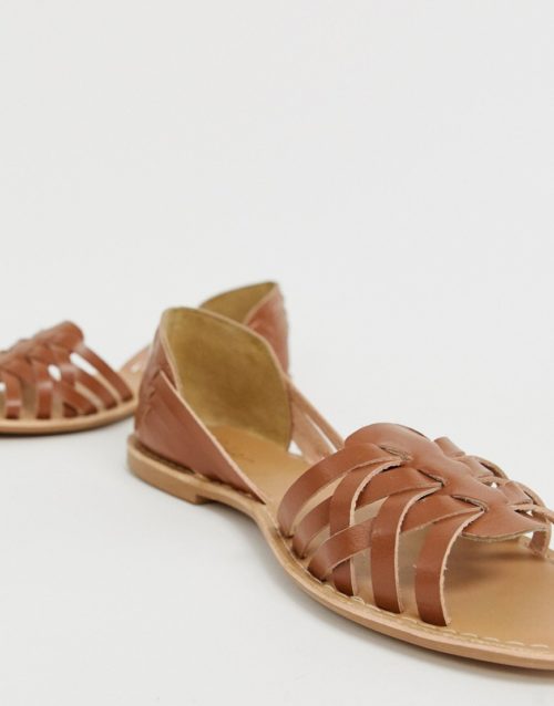 Park Lane Leather Summer Shoes-Tan