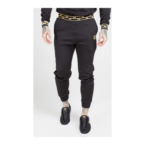 Siksilk CUFFED CHAIN RIB PANTS men's Sportswear in Black. Sizes available:UK S,UK M