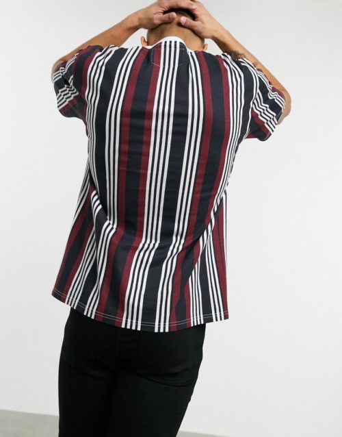 Soul Star stripe oversized t-shirt-Navy