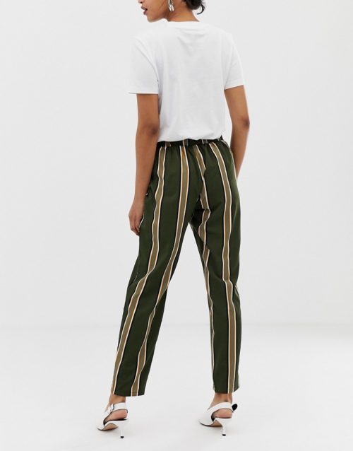 Vila stripe tapered trousers-Multi