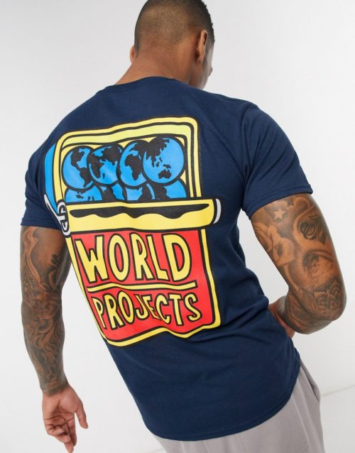 World Projects back print t-shirt-Navy