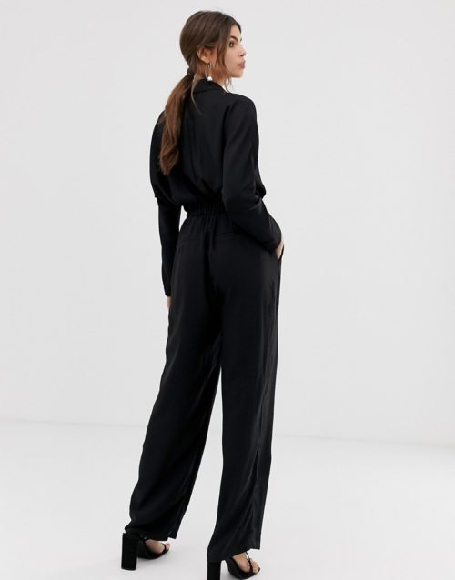 Y.A.S jumpsuit with button waist-Black