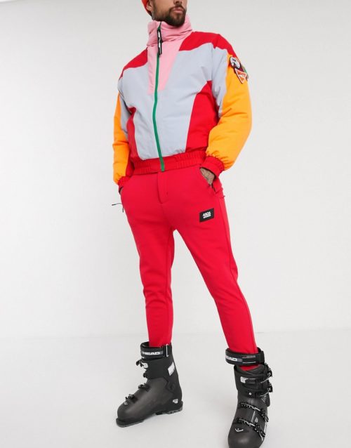 ASOS 4505 skinny fit ski pant in red