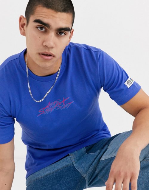 Aprex Supersoft t-shirt in blue with contrast logo