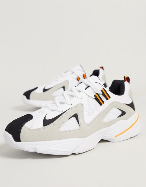 Brave Soul retro chunky trainers in white