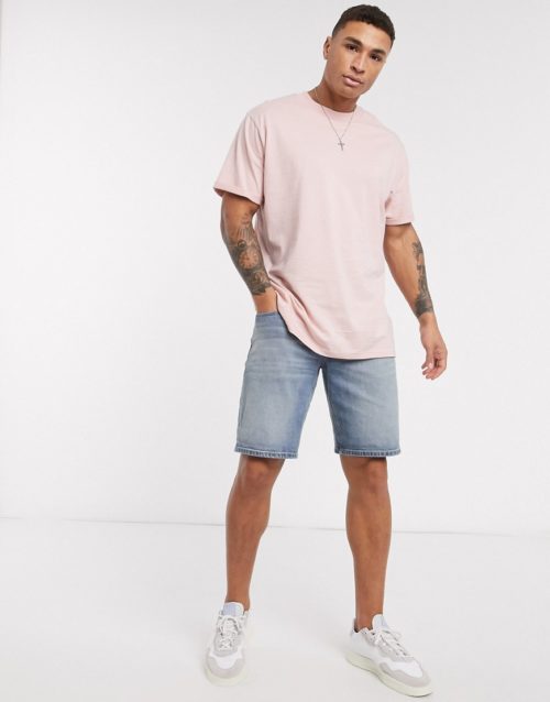 Brave Soul roll sleeve t-shirt in pink