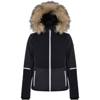 Dare 2b Manifesto Faux Fur Trim Luxe Ski Jacket Black women's Fleece jacket in Black
