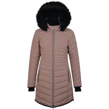 Dare 2b Striking Long Length Quilted Luxe Ski Jacket Pink women's Coat in Pink