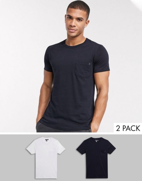 French Connection 2 pack pocket t-shirt-Navy