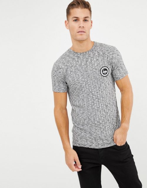Hype t-shirt in rib with crest logo-Grey