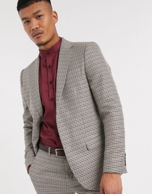 Lockstock Ludlow suit jacket in micro brown check