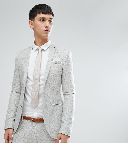 Noak TALL Super Skinny Suit Jacket In Fleck-Grey