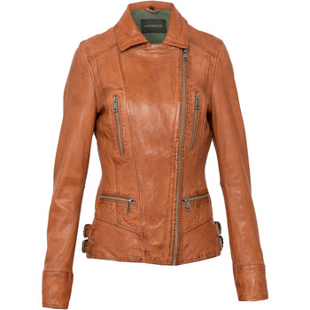 Oakwood SCREEN leather biker jacket women's Leather jacket in Orange. Sizes available:EU S